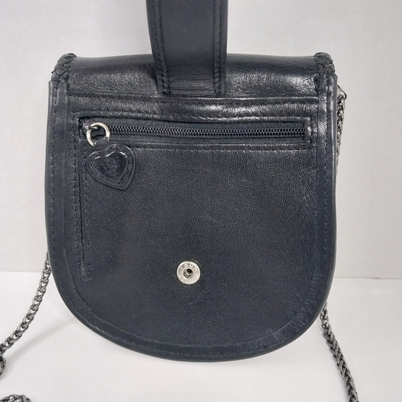 Vtg Home Interiors Special Edition Black Leather Mini Shoulder bag Metal Chain - Picture 6 of 10